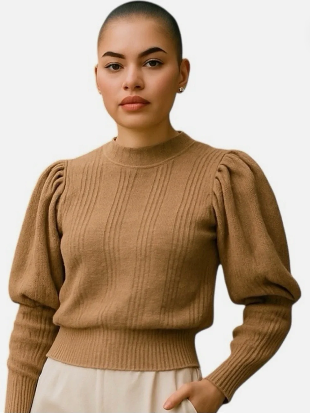 NWT Band Of The Free Raquel Camel Ribbed Long Sleeve Sweater Size S